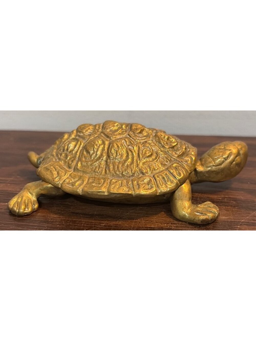 VTG Brass Turtle Figurine Hinged Shell Trinkets / Ashtray / Decor